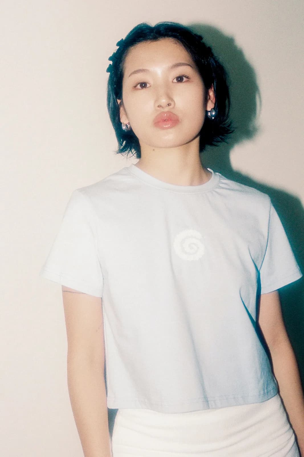 Tail Crop Tee Baby Blue